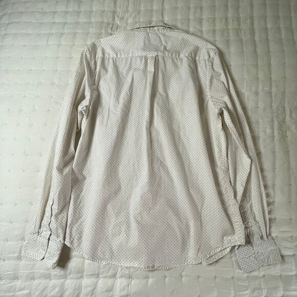 Denim & Flower Ricky Singh Long Sleeve Button Down Shirt Men's L | White Navy - Picture 2 of 11